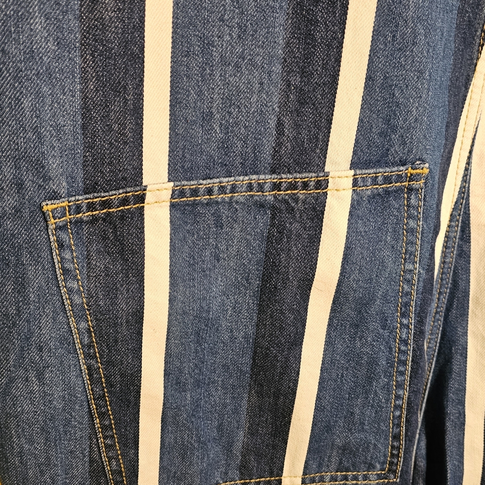 Blue and White Striped Jumpsuit - Picture 8 of 12
